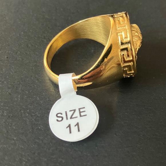 Versace Gold Medusa Ring with CZ Diamond 💎 Size-11 - Picture 7 of 12